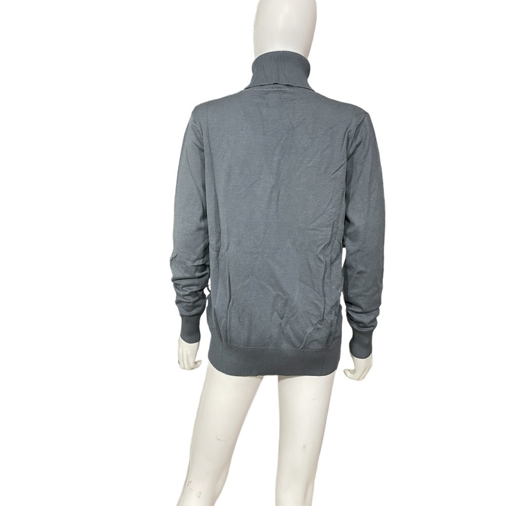 Above Mediocre Taste AMT Blue Turtle Neck Ribbed Sweater - Picture 4 of 9